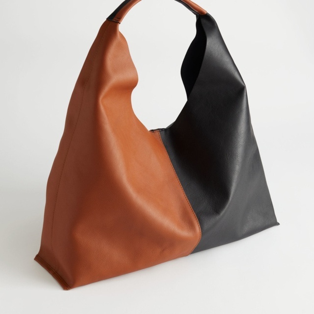 & Other Stories Duo Tone Leather Tote Bag